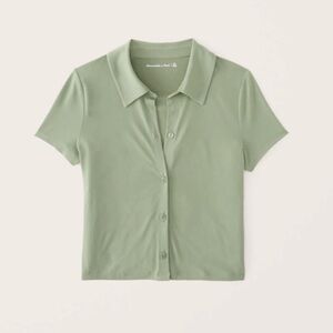 Abercrombie & Fitch Sage Green Button-Up Top